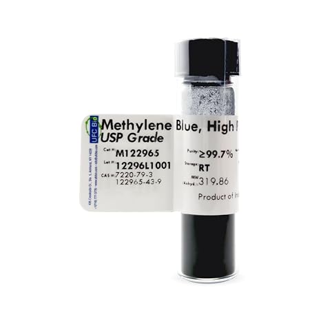 Methylene Blue Powder - USP Grade, 99+% - 3rd Party Tested - Formaldehyde Free - 1 Gram