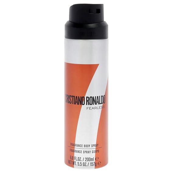 Cristiano Ronaldo - CR7 Fearless Body Spray for Men - 6.8 oz - Woody Spicy Floral Masculine Fragrance with Notes of Grapefruit, Vanilla, Tonka Scent - Long Lasting - Travel Size - Premium Gift for Him