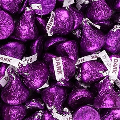Purple Candy Kisses Dark Chocolate 1 lb (Approx 100pcs)