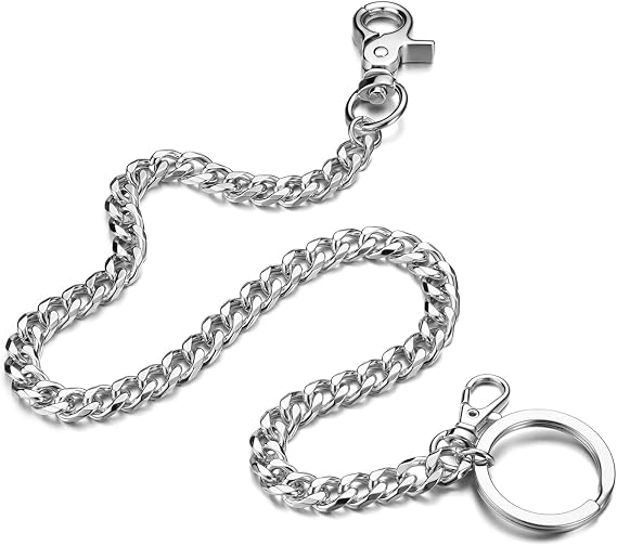 BOSHIYA Wallet Chain for Men Women 17 Inch Long Pocket Keychain with Keyring Lobster Clasps for Keys Wallet Jeans Pants Belt