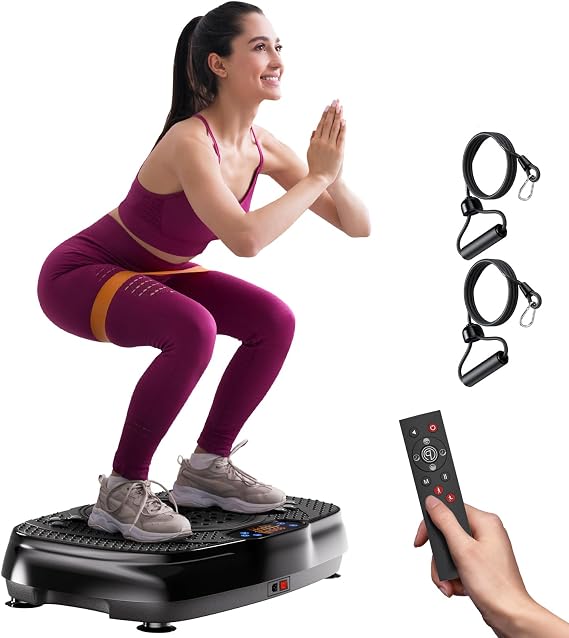 Vibration Plate Exercise Machine: TISSCARE Vibrating Plates for Weight Loss and Lymphatic Drainage, 400lbs Shake Plate Whole Body Workout Platform for Home Fitness Fat Burner Gifts