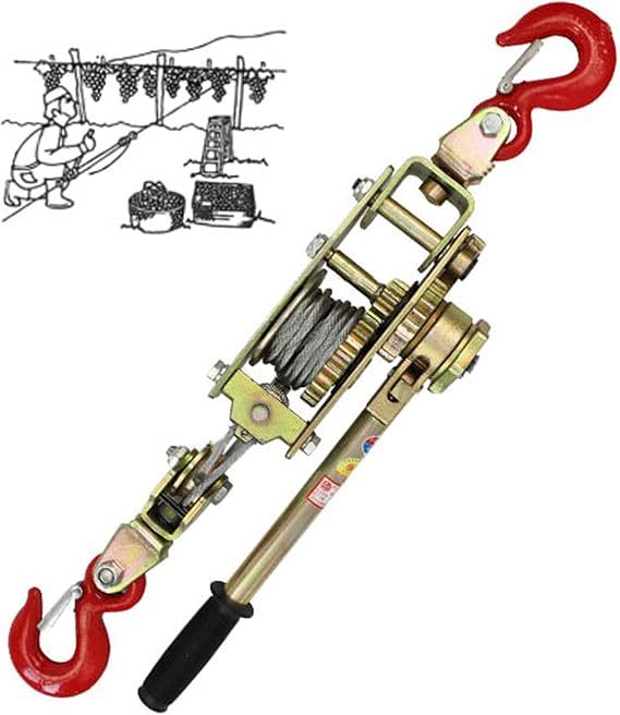 Generisch Bu Power Puller – Sıkmak için büyük çekme gücüne sahip cırcırlı el aleti, mini çift kancalı tasarım, tekne römorku ve karavan için