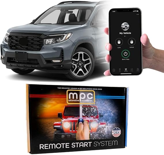 MPC Smartphone/Factory Remote Activated Remote Start Kit Compatible with Honda Passport 2019-2023 - Push-to-Start - T-Harness - 1-Year Free Service Included - USA Tech Support