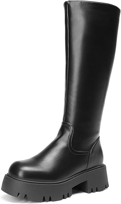 DREAM PAIRS Knee High Platform Chunky Boots for Women