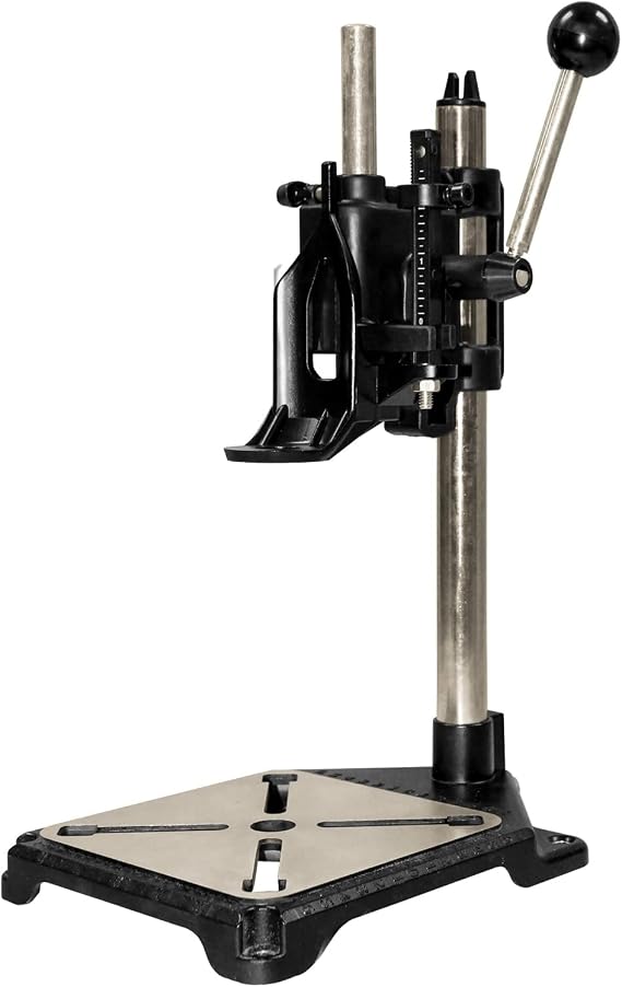 Milescraft 1097 ToolStand - Variable Speed Drill Press Stand compatible with Dremel. Rotary Tool Not Included, Black