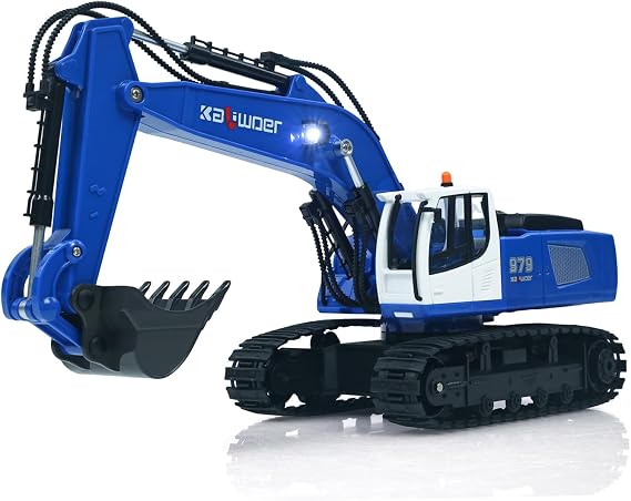 TOUCAN RC HOBBY US in Stock HUINA 1/18 RC Excavator Gift 13550 11CH 350 Remote Control Digger 2.4G Radio System Battery Light Sound USB Charger