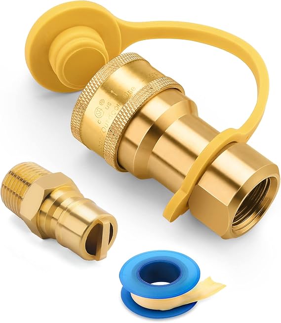Solid Brass 1/2 Inch Natural Gas Quick Connect Fittings Kit