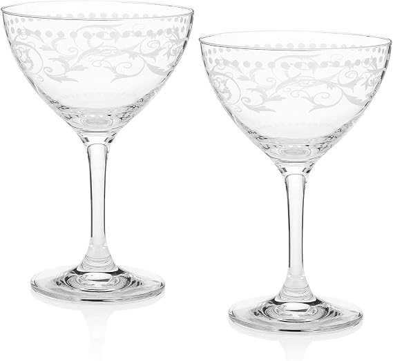 Cole Porter Opening Night Crystal Champagne Cocktail Coupe, 2-Piece Set