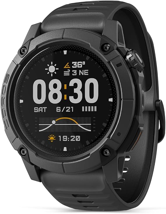 COROS Nomad GPS Outdoor Watch, 22-Day Battery Life, Fishing- Black