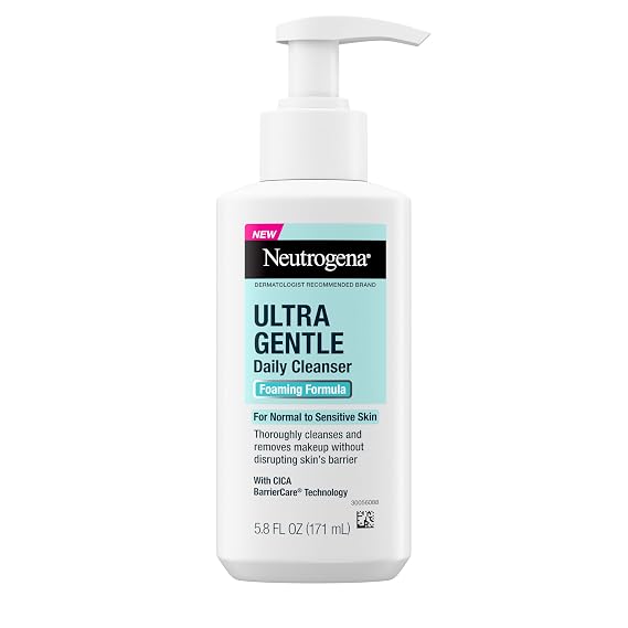 Neutrogena Ultra Gentle Foaming Facial Cleanser, Fragrance-Free, 5.8 fl oz
