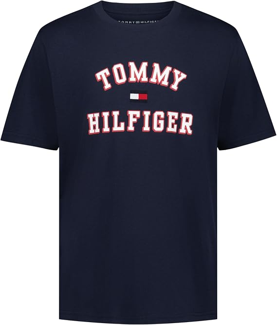 Tommy Hilfiger Boys' Short Sleeve Graphic Crew Neck T-Shirt, Soft, Comfortable, Relaxed Fit