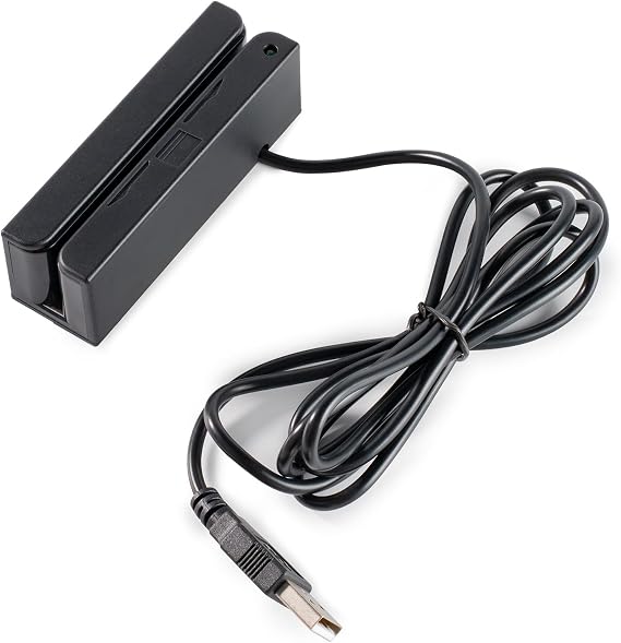 Msr90 Swiper Magnetic Credit Card Reader USB 3-Tracks Hi/Lo Data Collector, Mini Stripe Card Reader for Point of Sale (POS), Access Control, ID Verify