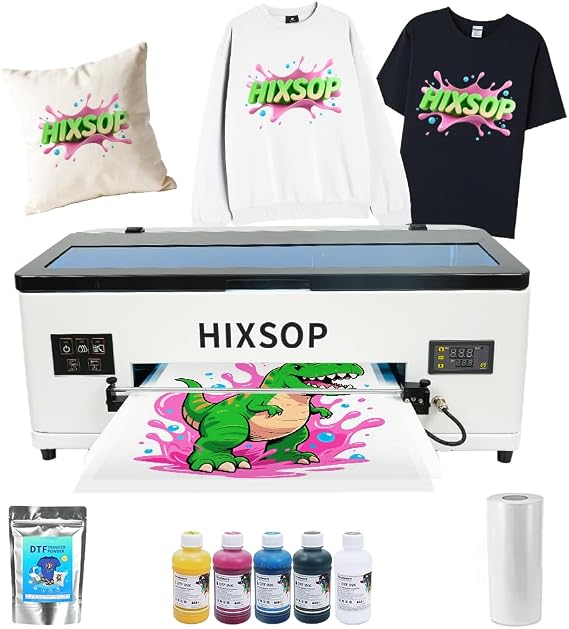 DTF Printer A3 L1800, Direct to Film Transfer Printing Machine with White Circulation System and Semi-Automatic Cleaning for DIY T Shirt (Printer+consumables+Software)