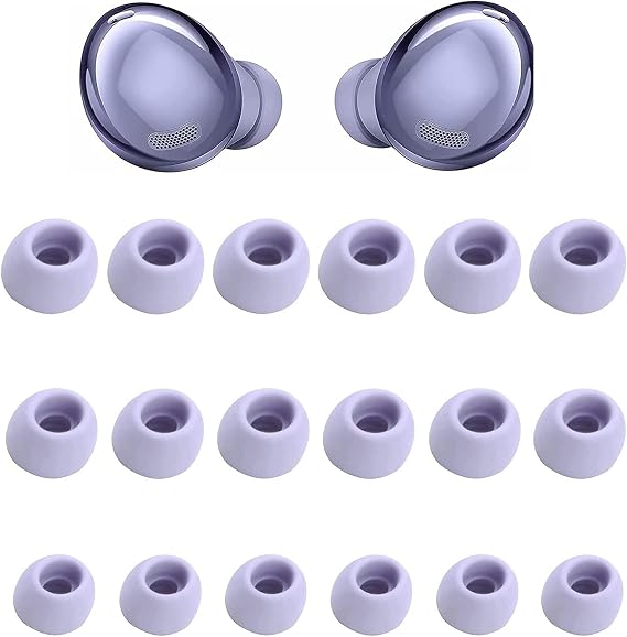 Ear Tips Compatible with Galaxy Buds Pro Earbuds SM-R190, 9 Pairs S/M/L Sizes Soft Silicone Replacement Ear Tips Earbud Tips Eartips Compatible with Galaxy Buds Pro SM-R190, 9 Pairs Violet