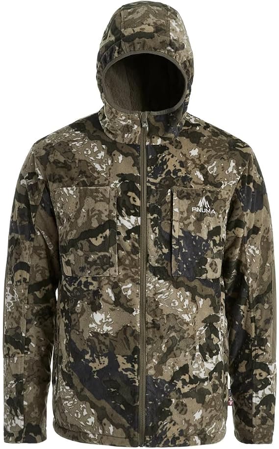 Pnuma Outdoors Vintis Jacket, Caza Camo, Primaloft Insulation, Microfleece Outer, Hex-Fleece Lining, YKK Zippers (VT-JK-OV)