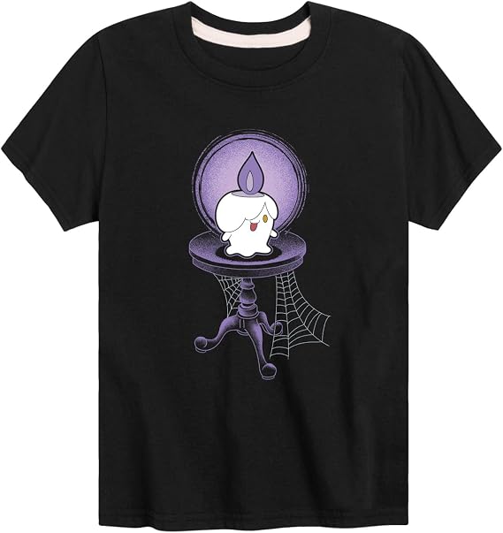 Pokemon - Litwick Haunted Halloween - Youth Short Sleeve Graphic T-Shirt