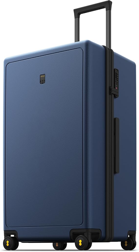 LEVEL8 Trunk Luggage 28 Inch, Large Suitcase with Spinner Wheels, Navy