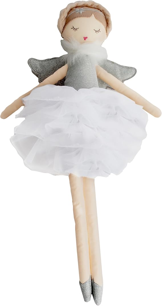 MON AMI 15-Inch Angel Stuffed Doll | Soft Plush Doll for Cuddling & Play | Elegant Room Decor for Kids of All Ages | Ideal for Nursery Decor & Gifting | soft angel plush, cuddly stuffed doll, elegant nursery accent, charming girls gift, bedroom decor piece, playtime companion
