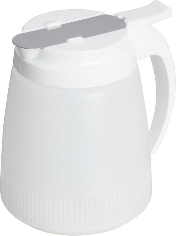 Winco PSUD-48 , Medium, White, Clear, 48 OZ, 1 Count (Pack of 1) | Dishwasher safe, BPA-free, Stainless steel slide, Lightweight lid