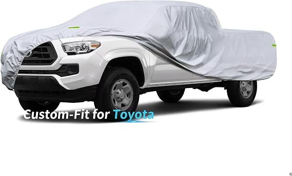 Custom-Fit for Toyota Car Cover, 7 Layers Car Cover Waterproof All Weather for Automobiles, Outdoor Full Cover Rain Sun UV Protection with Zipper (for Toyota Hilux)