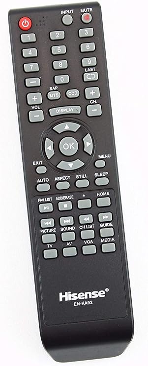 Hisense EN-KA92 LCD TV Remote Control Supplied with Models 32D37, 32H3B1, 32H3B2, 32H3C, 32H3E, 40H3B, 40H3C, 40H3E (Renewed)