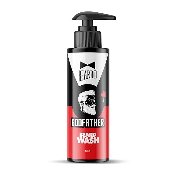 Beardo Godfather Beard Wash Shampoo for Men (3.33 oz) | Fights Dandruff and Hair loss | Refreshing Fragrance | Active cleansing | Purifies and cleanses skin and beard | Protection from Sun and Dirt |