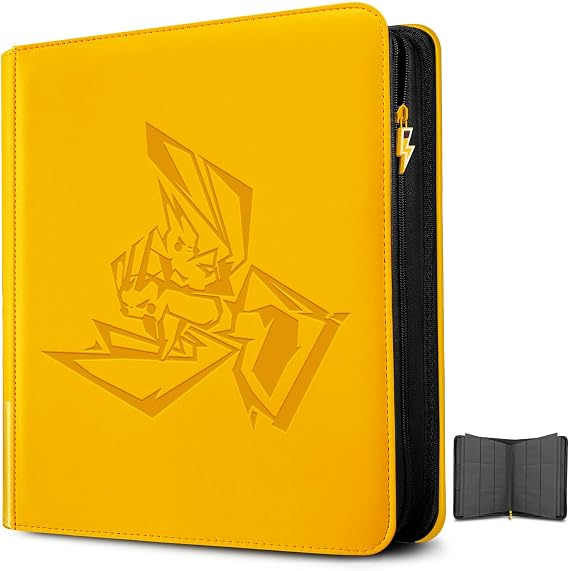 Toploader Binder, Oversized 9 Pocket 252 Top loaders Holder, Yellow