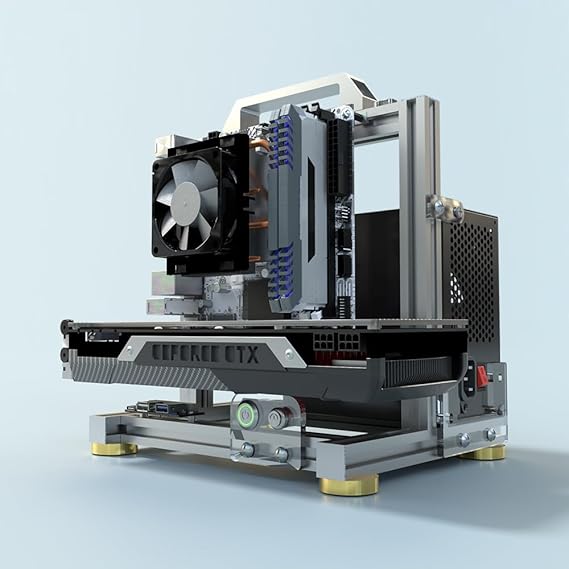 DIY Open Frame PC Chassis, Aluminum Computer Case, Supports ITX Motherboard, Excellent Cooling, Type-C Support