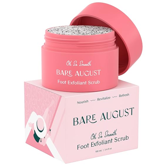 Bare August Foot Scrub - Natural Exfoliant for Soft, Smooth Feet | 3.4oz