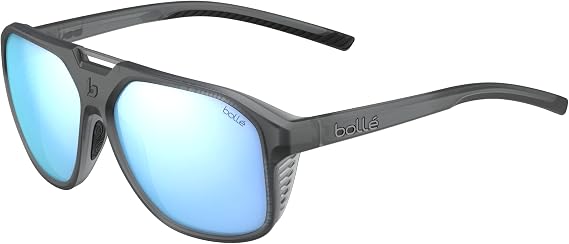 Bolle - ARCADIA, Black Frost, Sky Blue Polarized, Large, Sunglasses, Unisex, Adult