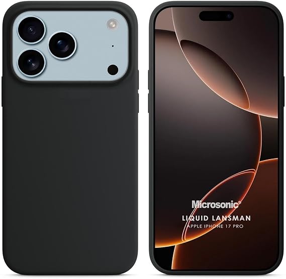 Microsonic Apple iPhone 17 Pro için Kılıf Liquid Lansman Silikon Siyah [iPhone 17 Pro ile Uyumlu Kılıf - Siyah]