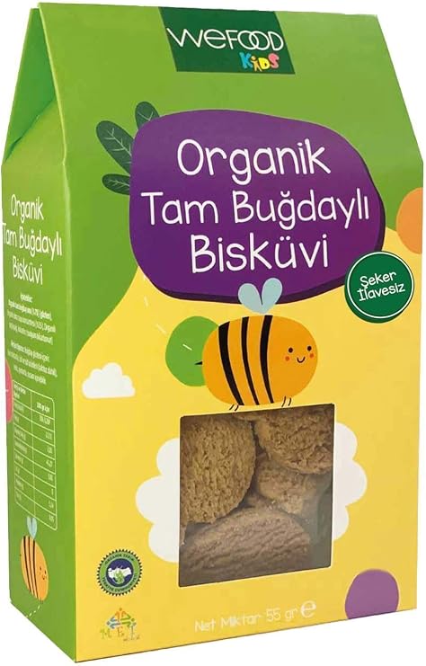 Wefood (1 ADET) Wefood Kids Organik Tam Buğdaylı Bisküvi 55 gr 8683347030446