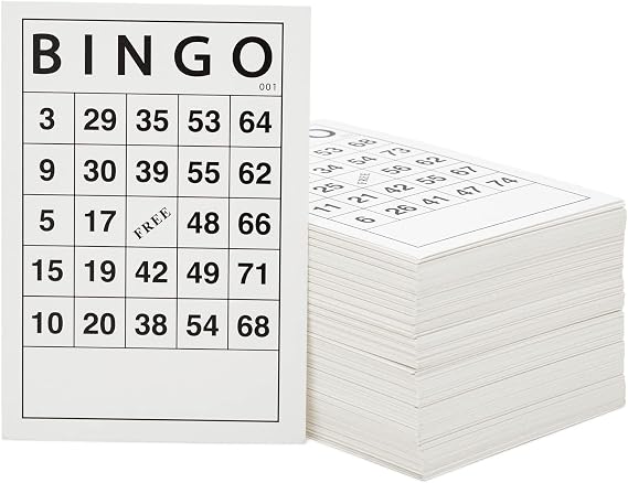 Juvale Bingo Paper Game Sheets - 4 x 6 in, 180 Sheets - Bulk Reusable Number Cards & Playing Card Set for Adults - for Birthday Games & Group Activities