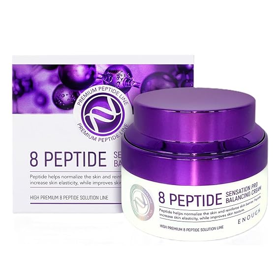 Enough High Premium Pro Cream, Collagen Peptides & Hyaluronic Acid Facial Moisturizer for Women, Korean Skin Care Face and Neck Creams for Tightening Firming (8 Peptide Sensation Pro Balancing Cream)