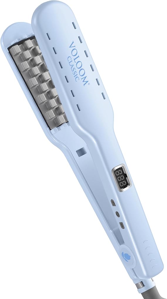 VOLOOM Classic 1-12 Inch Professional Volumizing Ceramic Flat Iron - Hair Volumizer & Styling Tool with Adjustable Temp & Auto Shut-Off for Lasting Volume for Thicker Hair - Heat Resistant Case