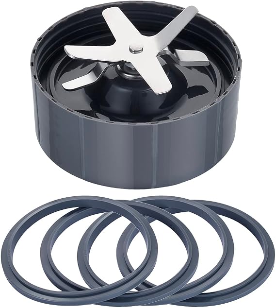 Nutribullet Replacement Part 1 Replacement Extractor Blade and 4 Rubber Gaskets for Nutri Bullet 600W/900W Blender 5 Pack