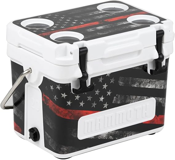 Mammoth Cruiser 20 Rotomolded Hard Ice Cooler with Red Line Decal, White