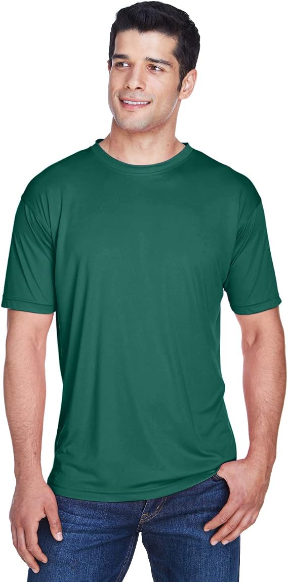 UltraClub Men's Cool & Dry Sport Performance Interlock T-Shirt XL FOREST GREEN