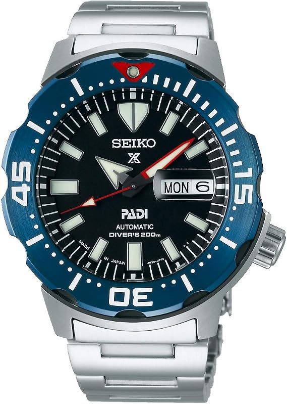 Seiko Prospex Mechanical Watch, Automatic, Made in Japan, Save the Ocean Special Edition, Monster Divers, 656.2 ft 200 m, PADI EDITION SRPE27J1, Men's, Overseas Model, Bracelet Type