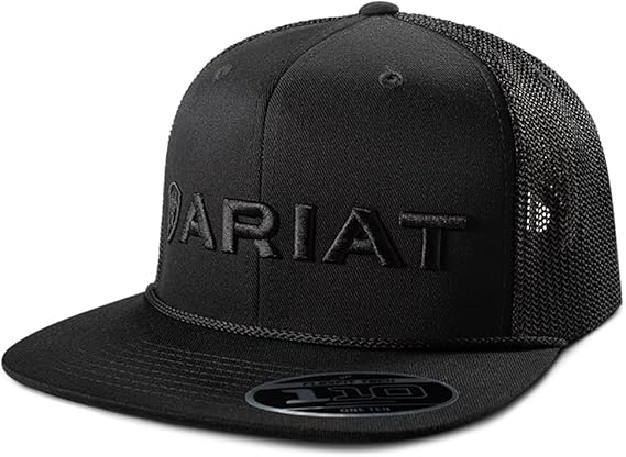 ARIAT Men's 3D Embroidered Logo Cap Black | Snapback construction, adjustable closure, structured crown, suited for casual western wear