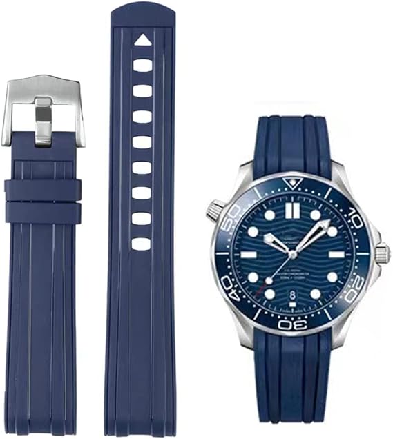 Omega Seamaster 300 Univeres 007 Watch用ラバーウォッチバンド カーブした端 隙間なし プレミアムシリコンラバーウォッチストラップ Omega X Swatch Moonswatch 20mm 22mm 腕時計ストラップ 交換用バンド 男女兼用