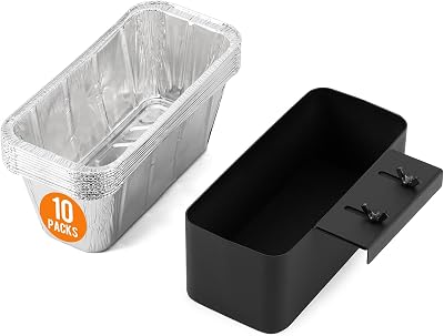 Stanbroil Griddle Grease Cup Tray Holder Catcher Pan with 10 Pack Aluminum Drip Pans Rear Grease Cup Liners for Blackstone 17, 22, 28, 36 Griddles