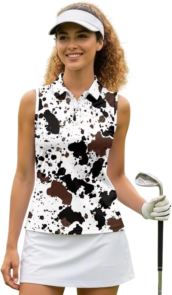 Women's Sleeveless Golf Shirts Collared 3-Button Tennis Shirts Lightweight Quick Dry Athletic Tank Tops XS-2XL