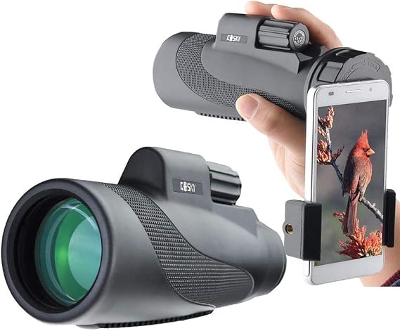 Gosky Titan 12x50 Monocular for Adults High Powered with Phone Adapter