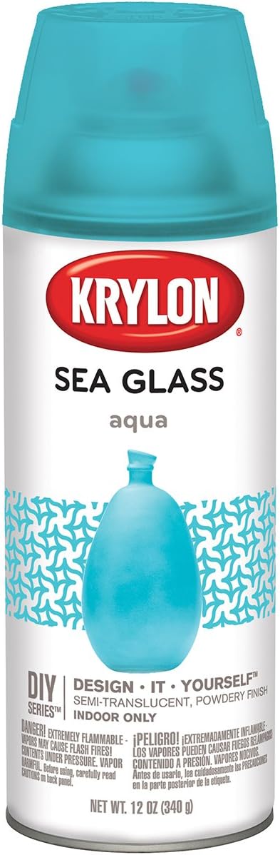 Krylon Sea Glass Finish, Aqua, 12 oz