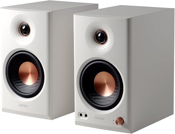 Edifier MR4.5 Bi-Amped Studio Monitor, 80W RMS Bookshelf Speakers - White