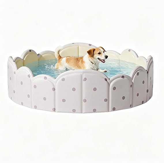Folding Dog Pool Thickened Non Inflatable Tub | Foldable Pool for Kids Pet Backyard Beach Play Outdoor Indoor Summer Travel