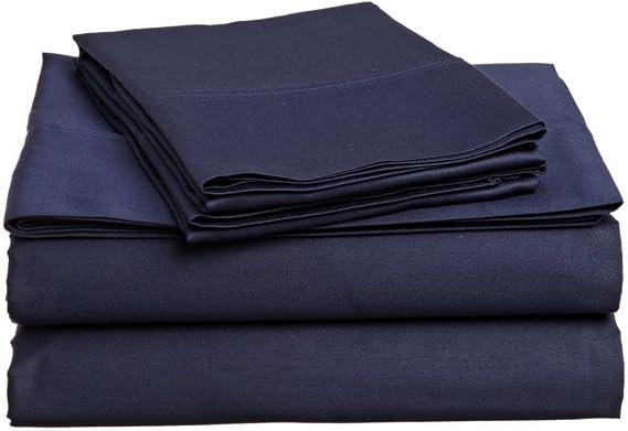 Egyptian Cotton Twin Sleeper Sofa Bed Sheet Set 36"x72"x6" Navy Blue Solid