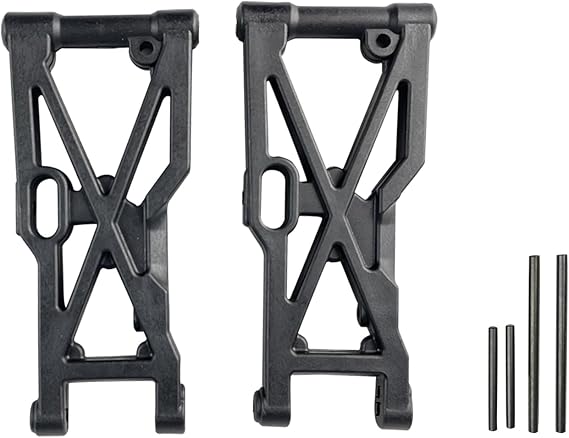 Front Lower Suspension Arms & Hinge Pin Set, Replacement for Part #10112 & #10230, Compatible with VRX Cobra, Smash, Legendary Thunder & More RC Trucks