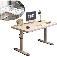 Manual Elevating Desk, Computer Desk, Computer Desk, Office Desk, Solid Wood Study Table, Standing Workbench, Elevating Type, Student Desk, Learning Desk, Gaming Desk, Desk, Width 39.4 inches